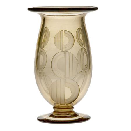 Lot image - Andre Delatte Acid Etched Glass Footed Vase