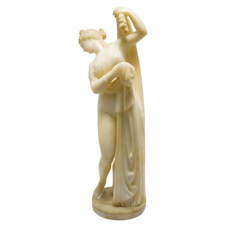 Lot image - Italian Carved Alabaster Figure of a Classical Woman