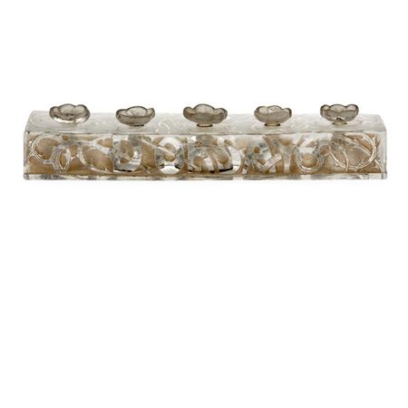 Lot image - Unsigned Lalique Molded Glass Les Fleurs DOrsay Cinq Parfums