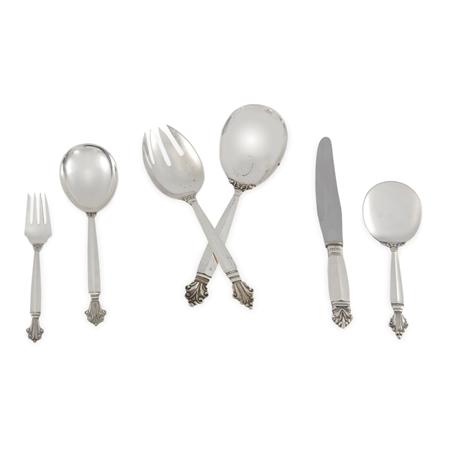 Lot image - Assembled Georg Jensen Sterling Silver Flatware Service