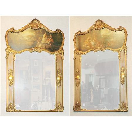 Lot image - Pair of Louis XV Style Gilt-Wood Trumeaux
