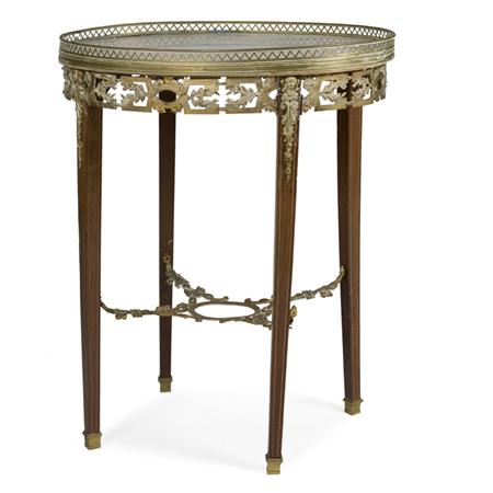 Lot image - Louis XVI Style Metal Mounted Stained Wood Side Table