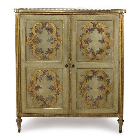 Lot image - Louis XVI Style Painted Linen Press