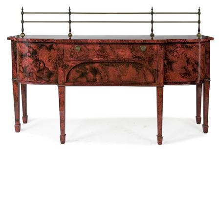 Lot image - George III Style Faux Rouge Marble Laminate Sideboard