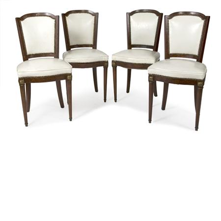 Lot image - Set of Four Louis Philippe Style Painted Walnut Dining Chairs