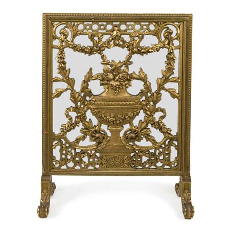 Lot image - Louis XVI Style Gilt-Wood Mirrored Fire Screen