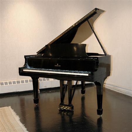 Lot image - Steinway & Sons Ebonized Baby Grand Piano