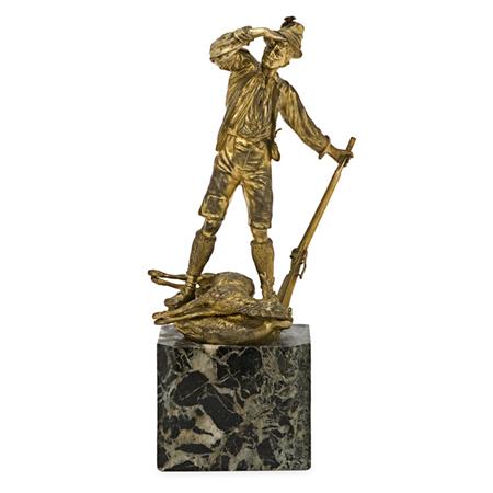Lot image - Gilt-Bronze Figure of a Hunter
