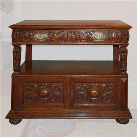 Lot image - Renaissance Style Carved Oak Server