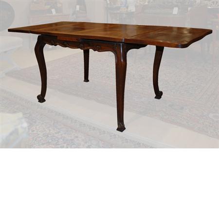 Lot image - Provincial Louis XV Style Carved Oak Draw Leaf Table