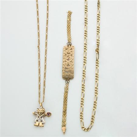 Lot image - Assorted Group of Gold and Metal Jewelry and Fragments