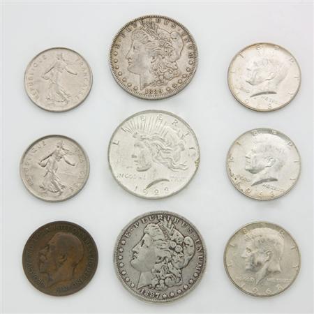 Lot image - Assorted Group of Silver and Clad U.S. and Foreign Coins