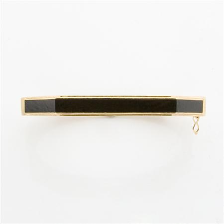 Lot image - Gold and Black Onyx Bangle Bracelet