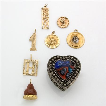 Lot image - Assorted Group of Gold and Metal Jewelry