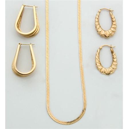 Lot image - Assorted Group of Gold and Metal Jewelry