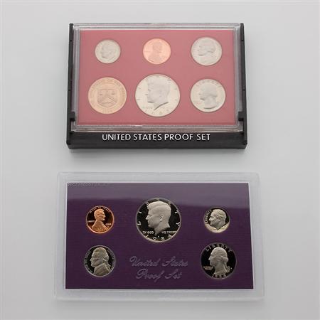 Lot image - Assorted Group of U.S. Proof and Mint Sets and One U.S. Silver Dollar