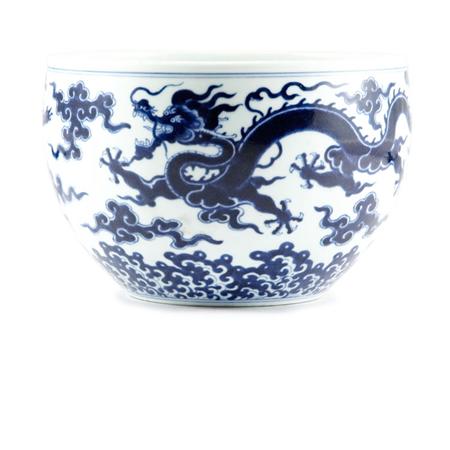 Lot image - Chinese Blue and White Glazed Porcelain Deep Bowl