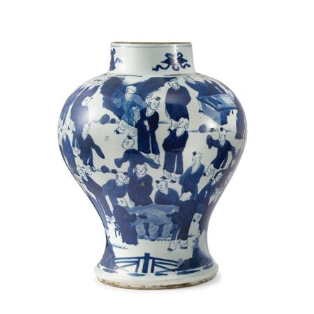 Lot image - Chinese Blue and White Glazed Porcelain Vase