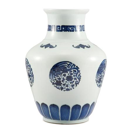Lot image - Chinese Blue and White Glazed Porcelain Vase