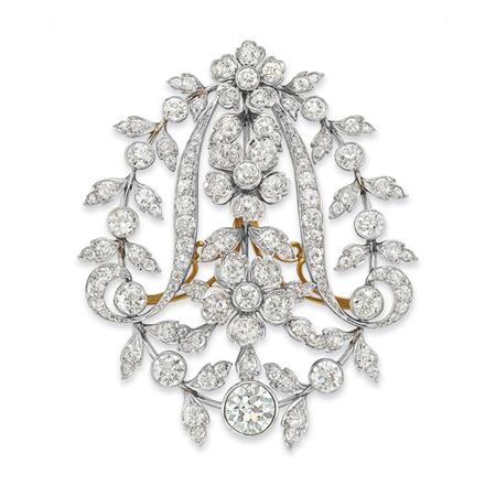 Lot image - Belle Epoque Diamond Brooch