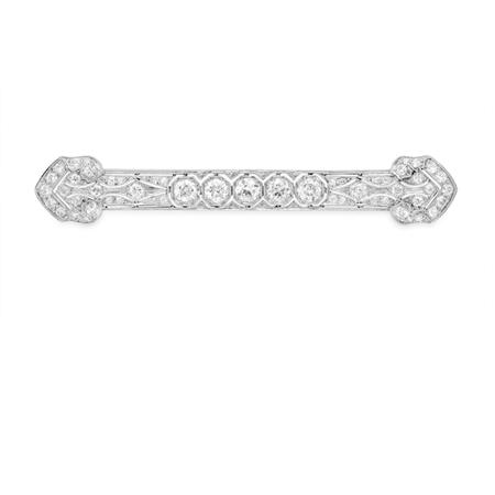 Lot image - Diamond Bar Brooch