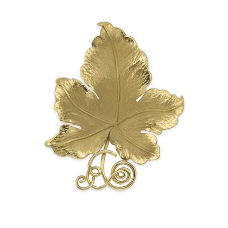Lot image - Gold Leaf Brooch