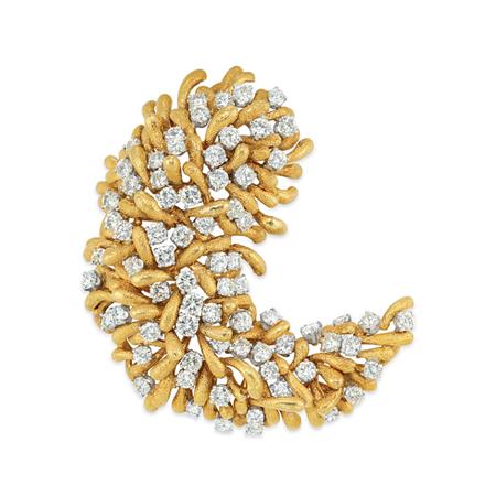 Lot image - Gold, Platinum and Diamond Clip-Brooch, David Webb