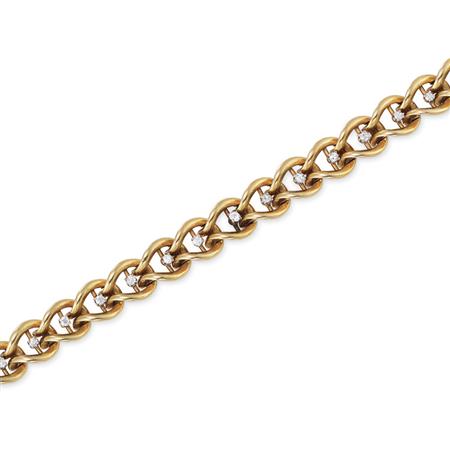 Lot image - Gold and Diamond Bracelet