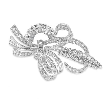 Lot image - Diamond Bow Brooch