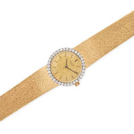 Lot image - Gold and Diamond Wristwatch, Patek Philippe