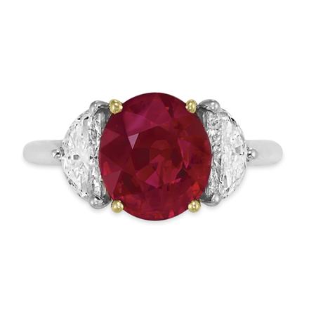 Lot image - Ruby and Diamond Ring