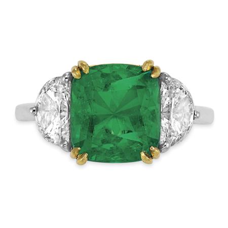 Lot image - Emerald and Diamond Ring