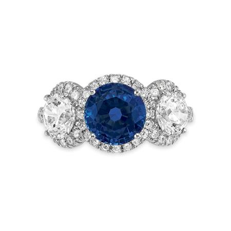 Lot image - Sapphire and Diamond Ring