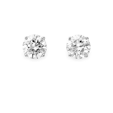 Lot image - Pair of Diamond Stud Earrings