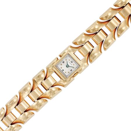 Lot image - Gold Wristwatch, Trabert & Hoeffer, Mauboussin