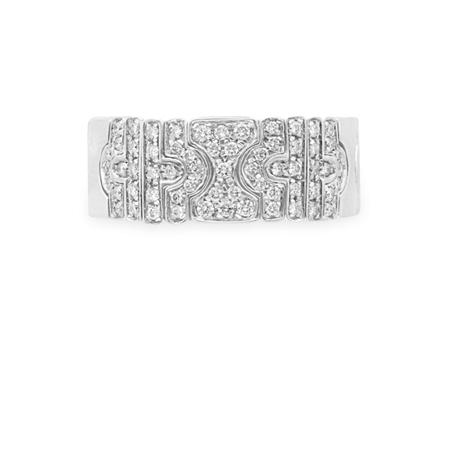 Lot image - White Gold and Diamond Band Ring, Bulgari