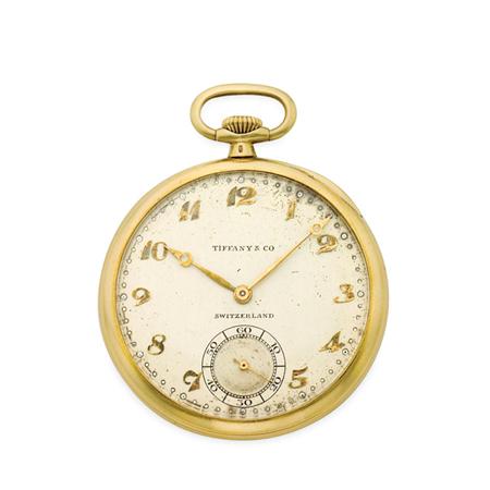 Lot image - Gold Open Face Pocket Watch, Tiffany & Co., Patek Philippe