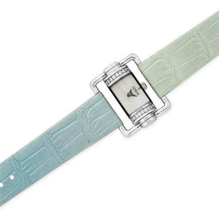 Lot image - Stainless Steel, Mother-of-Pearl and Diamond Drivers Wristwatch, Corum