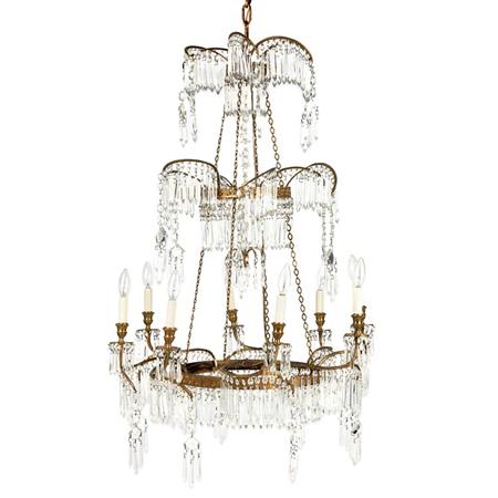 Lot image - Baltic Neoclassical Style Gilt-Bronze Eight-Light Chandelier