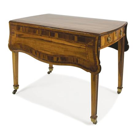 Lot image - George III Gilt-Bronze Mounted Calamander, Tulipwood and Mahogany Pembroke Table