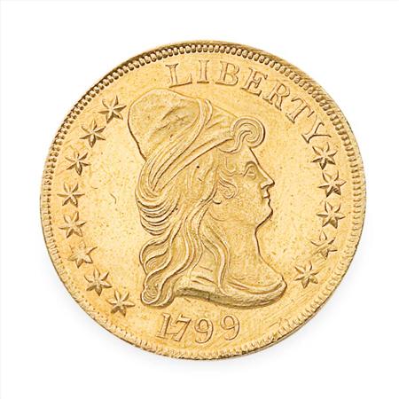Lot image - 1799 $10 Capped Bust, Heraldic Eagle, Small Stars