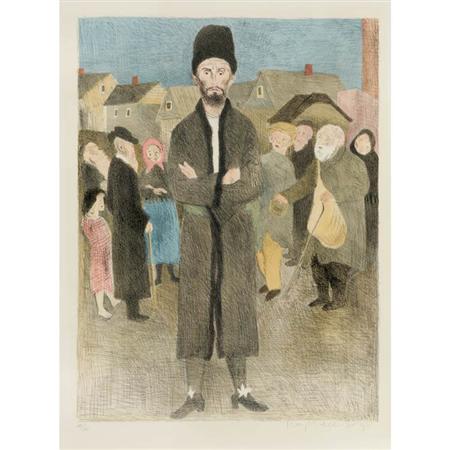 Lot image - Raphael Soyer  THE GENTLEMAN FROM CRACOW AND THE MIRROR Complete portfolio of twelve color lithographs