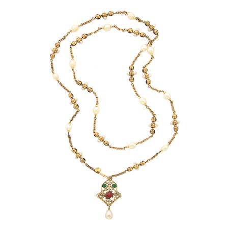 Lot image - Gripoix for Chanel Sautoir with Pendant