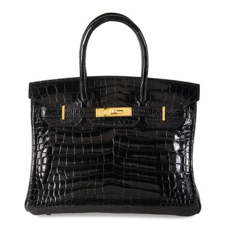 Lot image - Hermes Black Alligator 30 Berkin