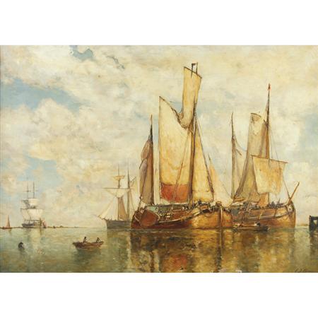 Lot image - Paul Jean Clays Belgian, 1819-1900 Calm, Holland