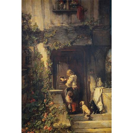 Lot image - Louis Gabriel Eugene Isabey French, 1803-1886 Boy Delivering a Letter