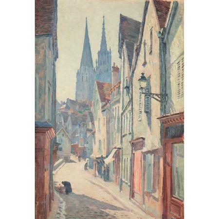 Lot image - Louis Hayet French, 1864-1940 Rue du Bourg, Chartres, 1902