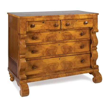 Lot image - Classical Figured Maple Chest of Drawers