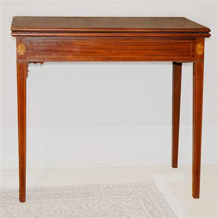 Lot image - Federal Inlaid Mahogany Fold-Over Card Table