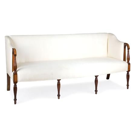 Lot image - Federal Mahogany Upholstered Settee